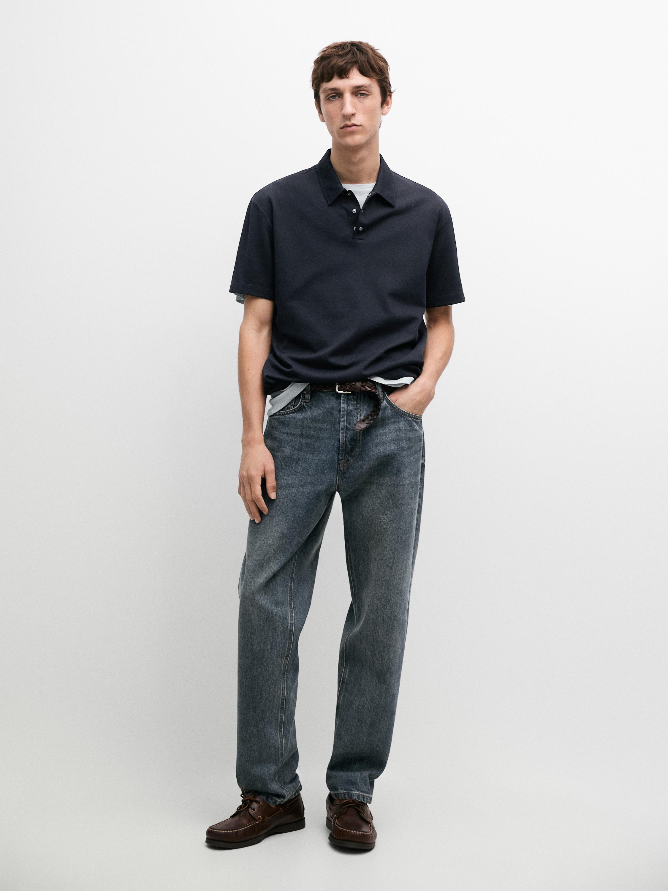 Short-sleeved polo shirt, 100% cotton